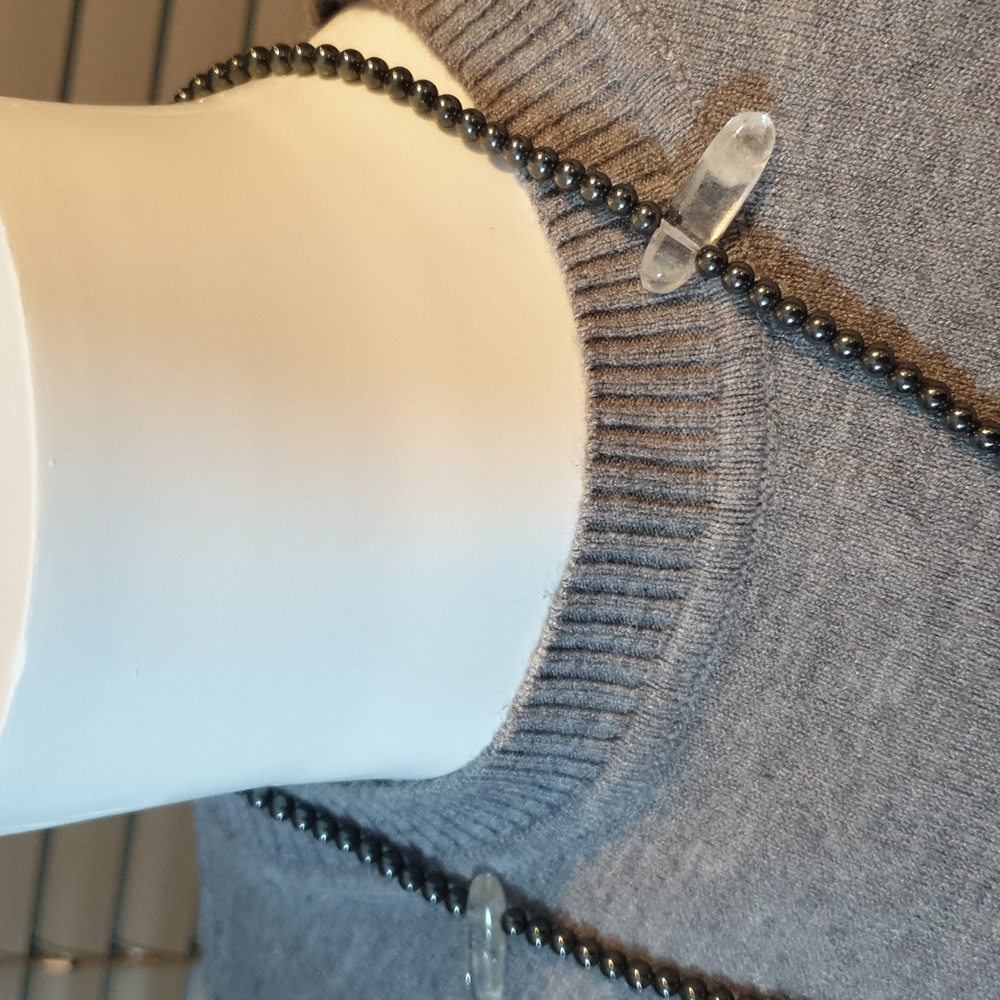 Fitted puff arm knit jumper with embellished mesh sleeves, UK size 10 12, AS NEW - Picture 5 of 12